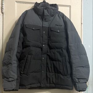 Marmot Men's Black and Gray Puffer Jacket